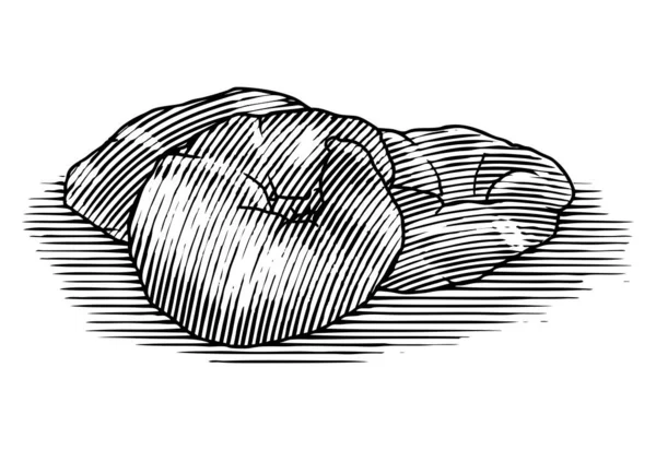 Dřevěná Ilustrace Croissant — Stockový vektor
