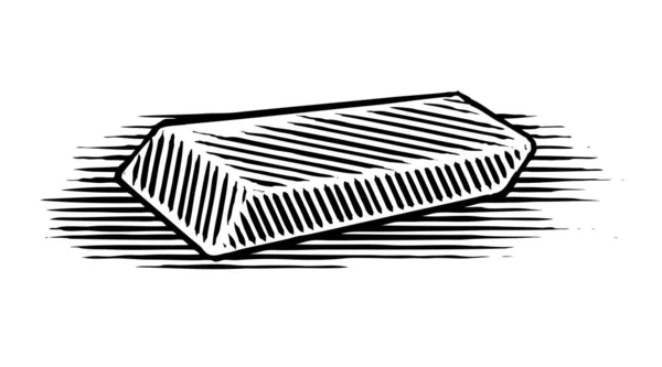 Illustrazione Xilografica Una Gomma Cancellare — Vettoriale Stock