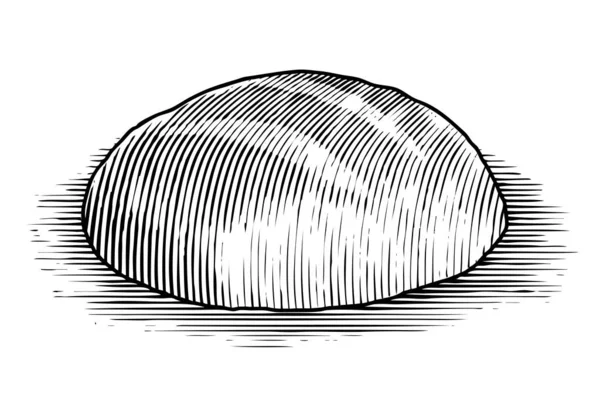 Woodcut Ilustração Pão Pão Sourdough —  Vetores de Stock