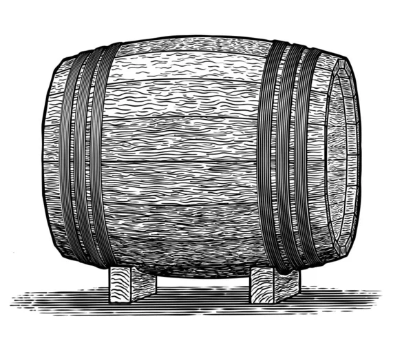 Ilustración Madera Barril Whisky Madera — Vector de stock