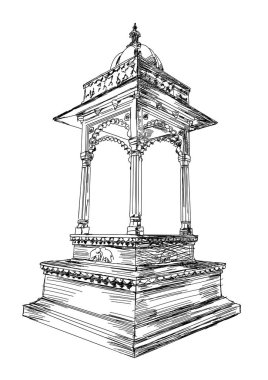 Geleneksel Rajasthan mimari yapı kemer vektör çizim