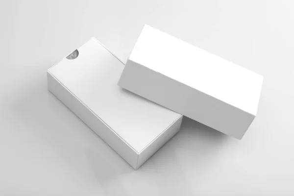 Embalagem Produto Branco Caixa Aberta Para Mock Ups — Fotografia de Stock