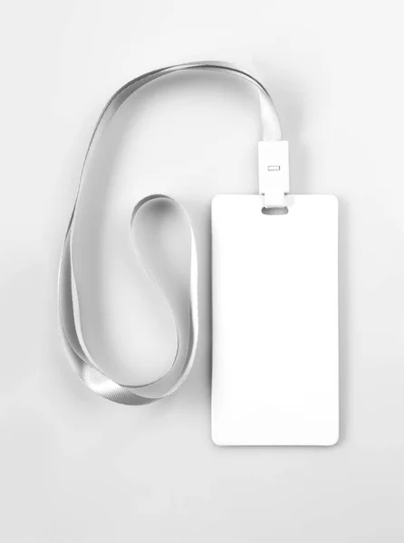 Boş beyaz Lanyard etiketi rozet Mockup