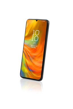 Modern tam ekran / dokunmatik telefon üzerine beyaz izole