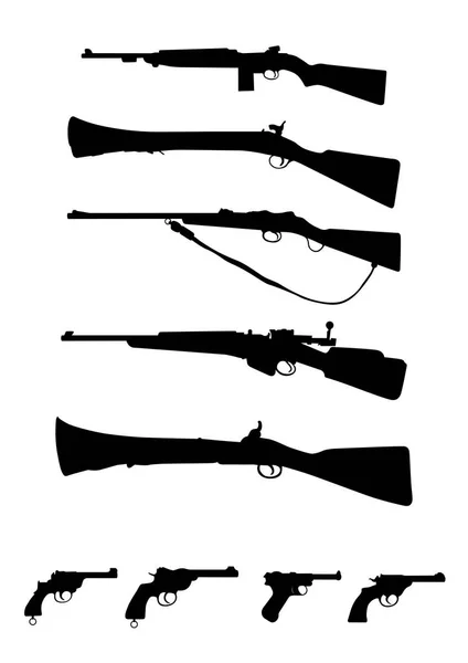 Antique Weapons Guns Rifles Vector Illustration — Stock Vector