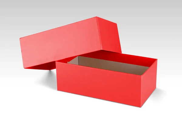 Blank Red Product Packaging Open Box Mock Ups — Stock Photo, Image