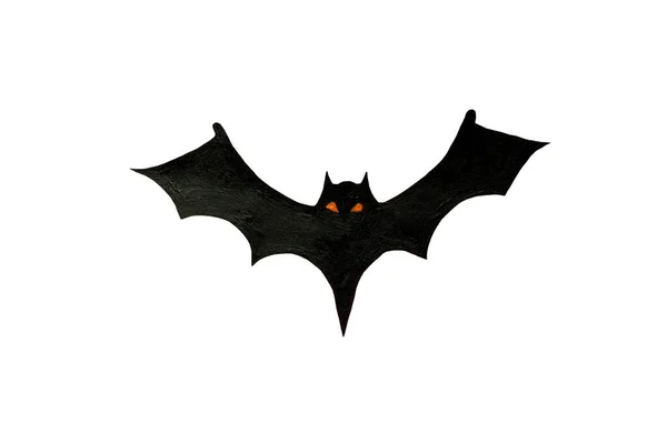 Vytesaná strašidelná figurka netopýra na bílém pozadí, koncept svátku Halloween — Stock fotografie