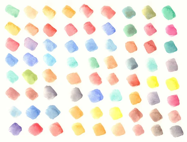 Pontos Cor Fundo Aquarela Paleta Cores Primárias — Fotografia de Stock