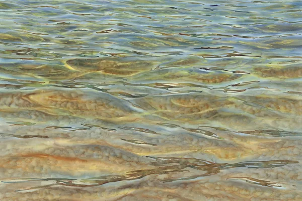 Sonniges Meer Mit Transparenten Wellen Aquarell Hintergrund Abstrakter Hintergrund — Stockfoto