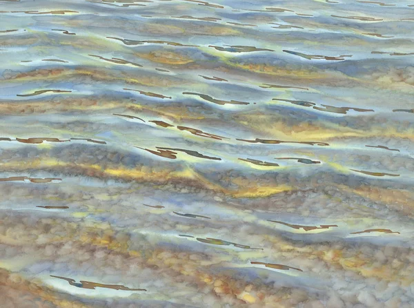 투명 한 파도 수채화 배경으로 맑은 바다 — 스톡 사진