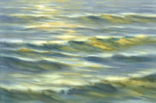 Sera colori dal mare acquerello sfondo — Foto Stock