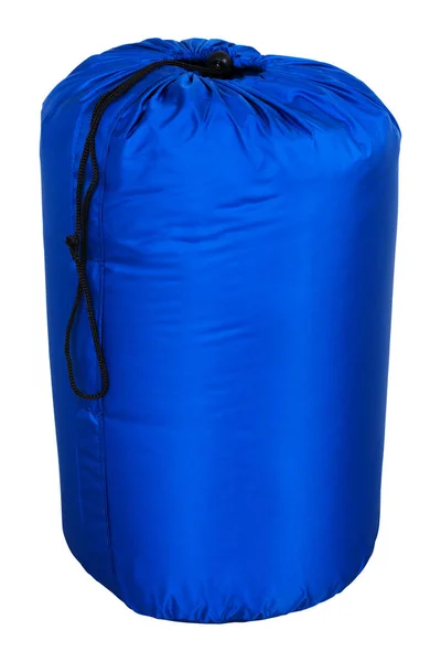 Touristenschlafsack Blauer Farbe Warm Zum Wandern Und Für Ein Zelt — Stockfoto