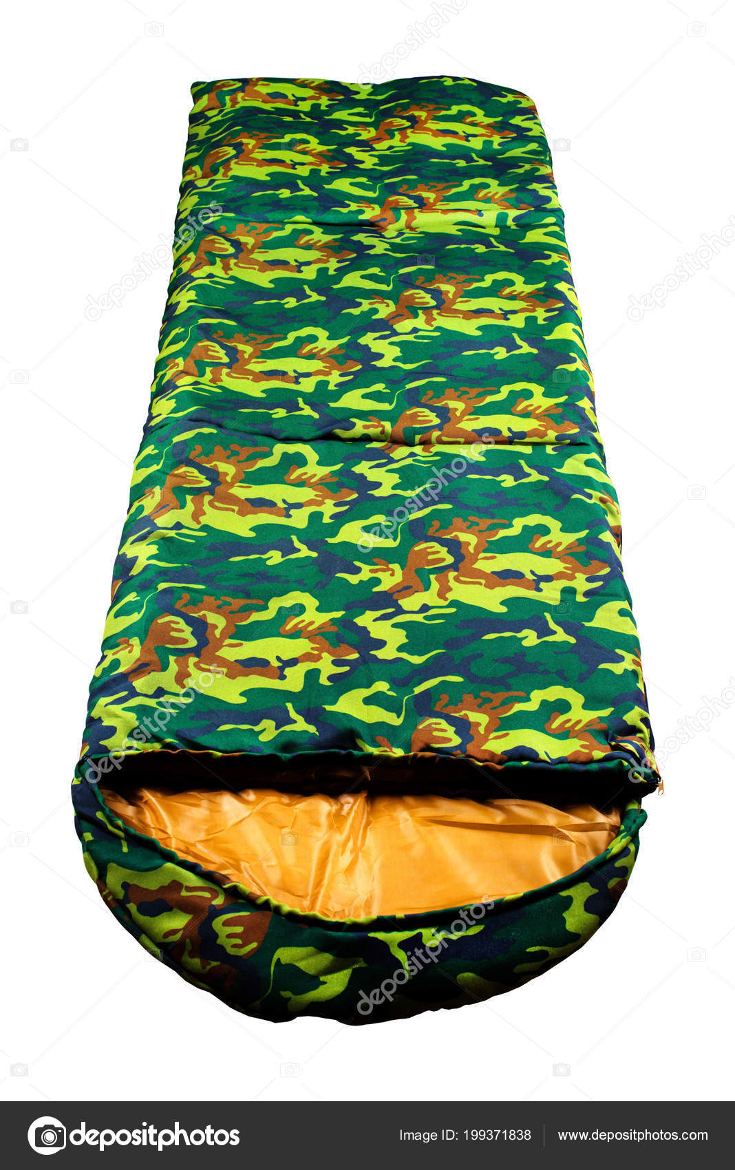Tourist Sleeping Bag Camouflage Color Warm Hiking Tent Isolated White Stock Photo Dievelle 199371838