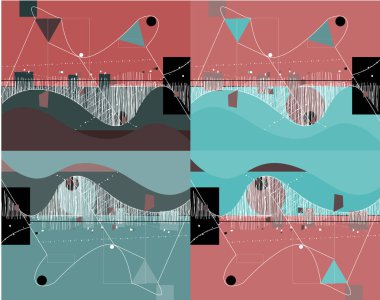 Geometrik elementlerle soyut vektör arkaplanı.