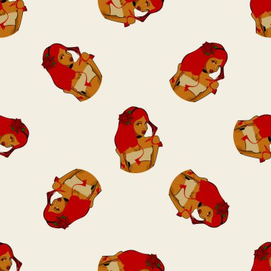 Halkalı dikişsiz desen, kumaşlar, duvarlar, arka planlar ve diğer amaçlar için hazır.