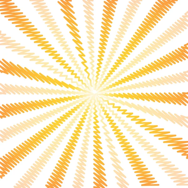 Sole Sunburst Ondulato Raggi Ricci Pattern Illustrazione Vettoriale — Vettoriale Stock