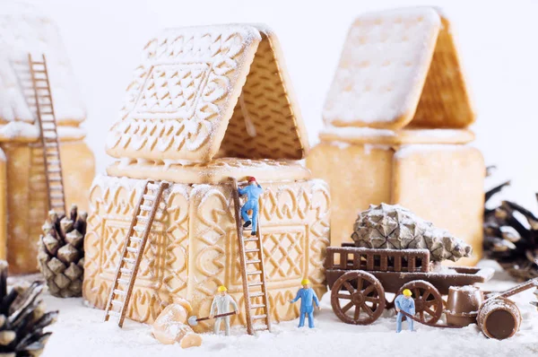 Foto Van Een Kerst Cookie Huis Speelgoed — Stockfoto