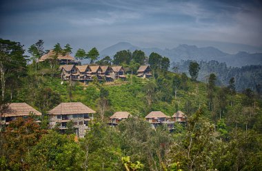 Sri Lanka dağlarındaki köy.