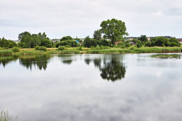 Village Landscapes Belarus Beautiful View Lake — Stock Photo, Image