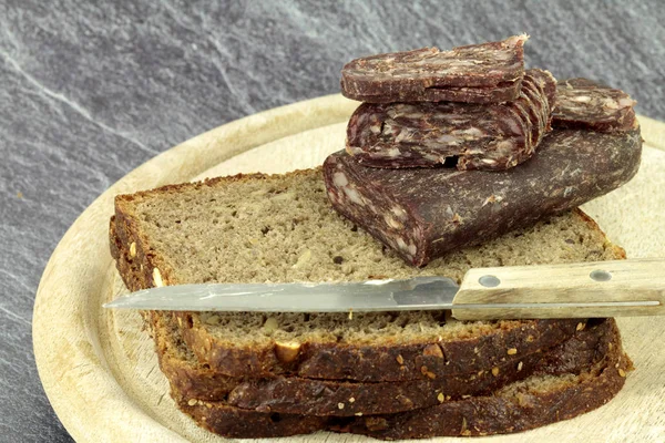 Salame Carne Búfalo Gado Búlgaro — Fotografia de Stock