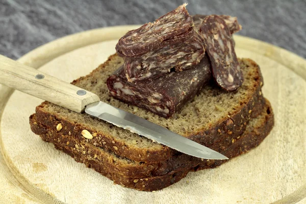 Salame Carne Bufalo Bovini Bulgari — Foto Stock