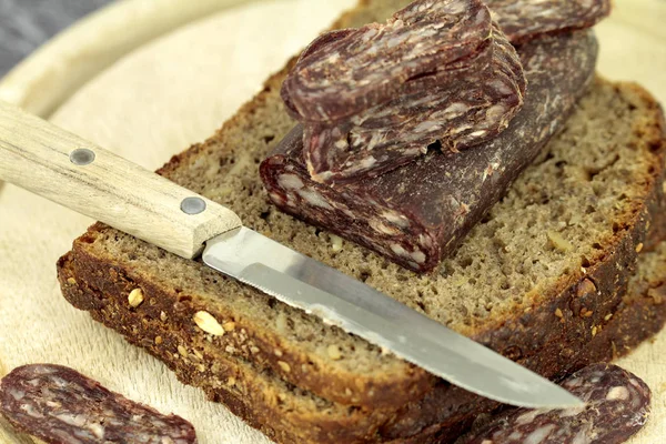 Salami Carne Búfalo Ganado Búlgaro —  Fotos de Stock