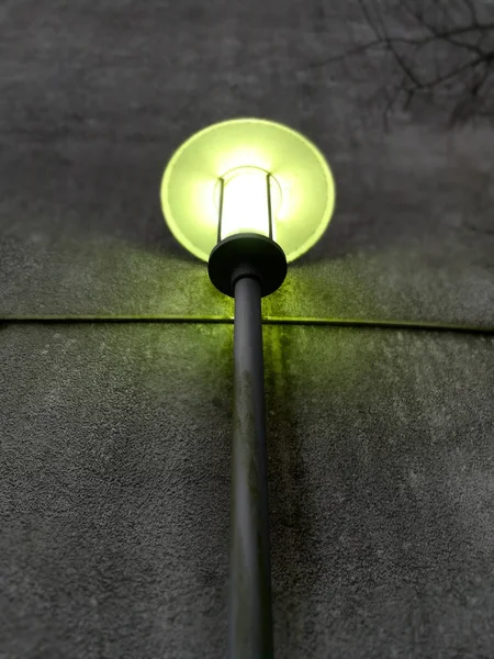 Street Lamp Front Concrete Wall — Stock Photo, Image