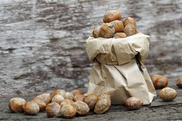 Turecké Lískové Ořechy Předkládané Sáčcích — Stock fotografie