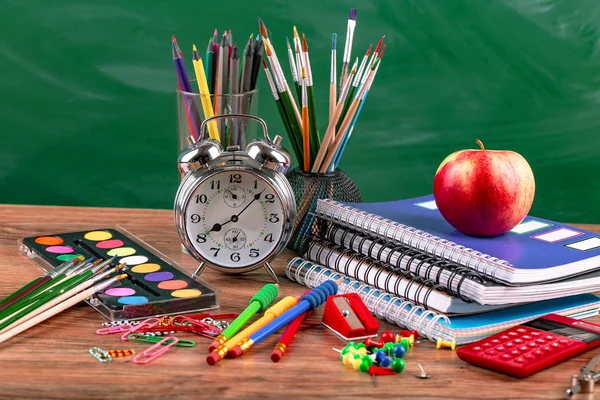 School Supplies Study Composition Table — Stock Photo, Image