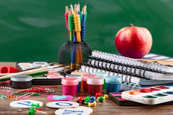 School Supplies Study Composition Table — Stock Photo, Image