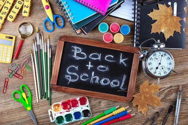 School Supplies Study Composition Table — Stock Photo, Image