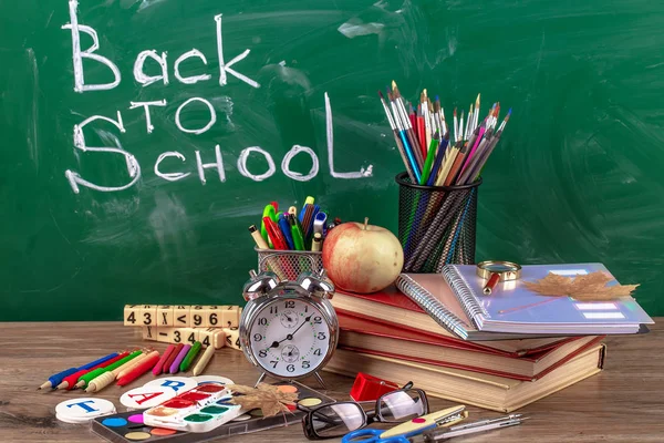 School Supplies Study Composition Table — Stock Photo, Image