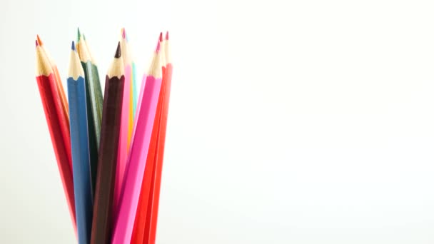Lápices Color Para Dibujar Movimiento — Vídeo de stock