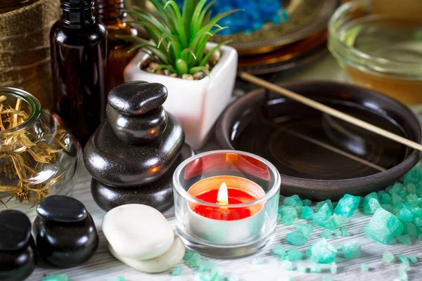 Items Spa Massage Composition Table — Stock Photo, Image