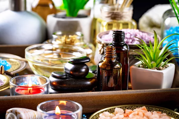 Items Spa Massage Composition Table — Stock Photo, Image