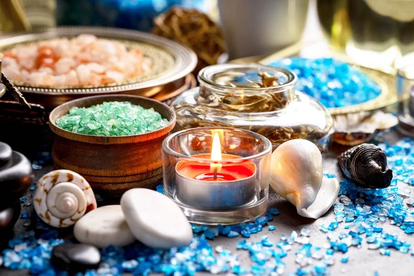 Items Spa Massage Composition Table — Stock Photo, Image