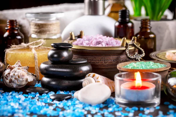 Items Spa Massage Composition Table — Stock Photo, Image