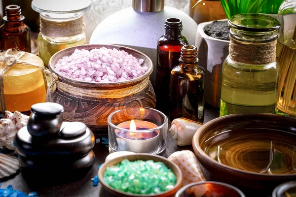 Items Spa Massage Composition Table — Stock Photo, Image