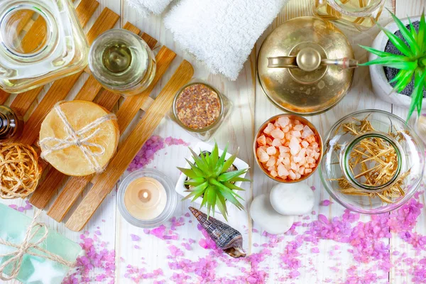 Items Spa Massage Composition Table — Stock Photo, Image