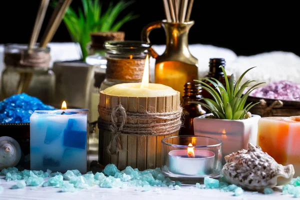 Items Spa Massage Composition Table — Stock Photo, Image