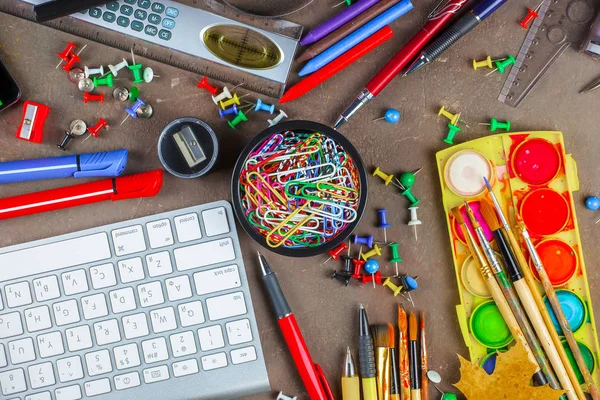 Vuelta Escuela Material Escolar Para Clases Lecciones — Foto de Stock