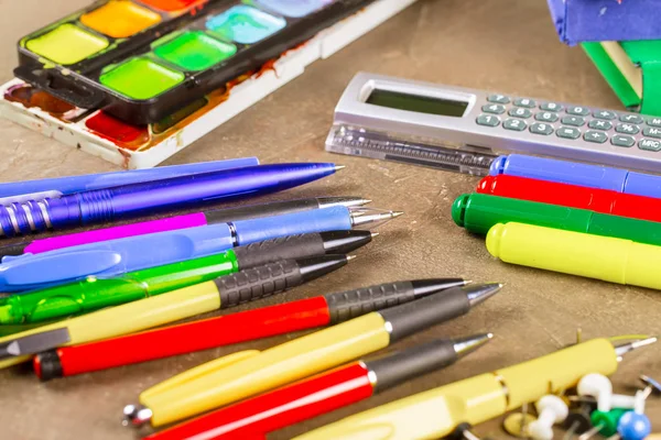 Zurück Zur Schule Schulmaterialien Für Unterricht Und Unterricht — Stockfoto