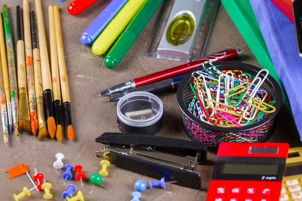 Zurück Zur Schule Schulmaterialien Für Unterricht Und Unterricht — Stockfoto