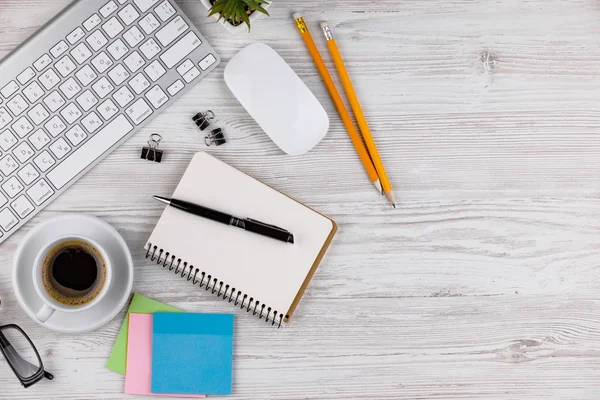 Artículos Para Negocios Fondo Claro Sobre Mesa Vista Desde Parte — Foto de Stock