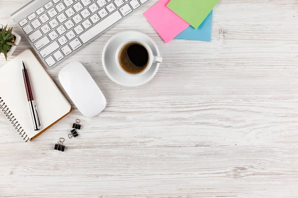 Artículos Para Negocios Fondo Claro Sobre Mesa Vista Desde Parte — Foto de Stock