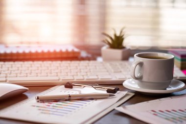 Muhasebe. Kompozisyon ofiste iş yapmak için öğeleri.