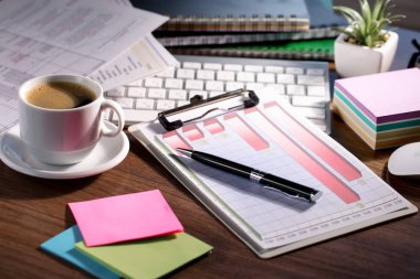 Muhasebe. Kompozisyon ofiste iş yapmak için öğeleri.