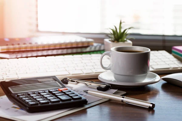 Boekhouden Items Voor Zakendoen Het Kantoor Samenstelling — Stockfoto