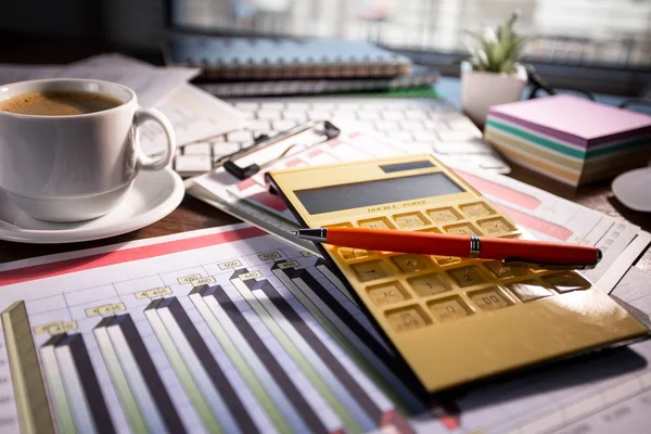 Boekhouden Items Voor Zakendoen Het Kantoor Samenstelling — Stockfoto