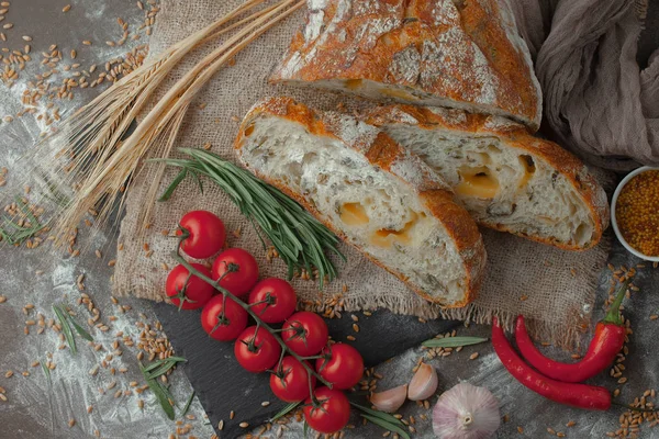 Bread Products Table Composition — Stock Photo, Image